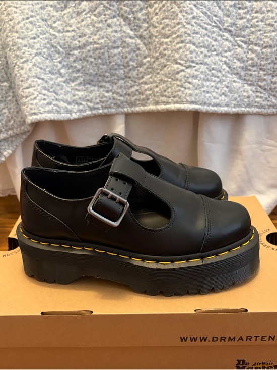 Dr. Martens Shoes - Dr. Martens Bethan Black Mary Jane Platform Shoes